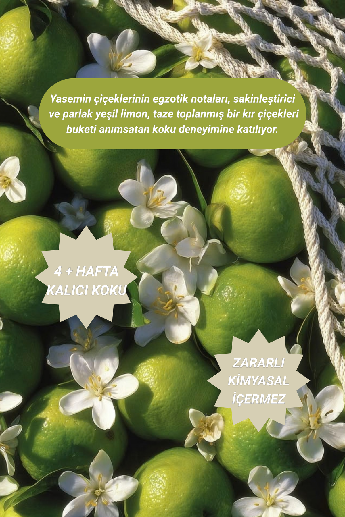 Misket Limon + Yasemin Çiçekli Çubuklu Oda Kokusu | Lime Jasmine Diffuser