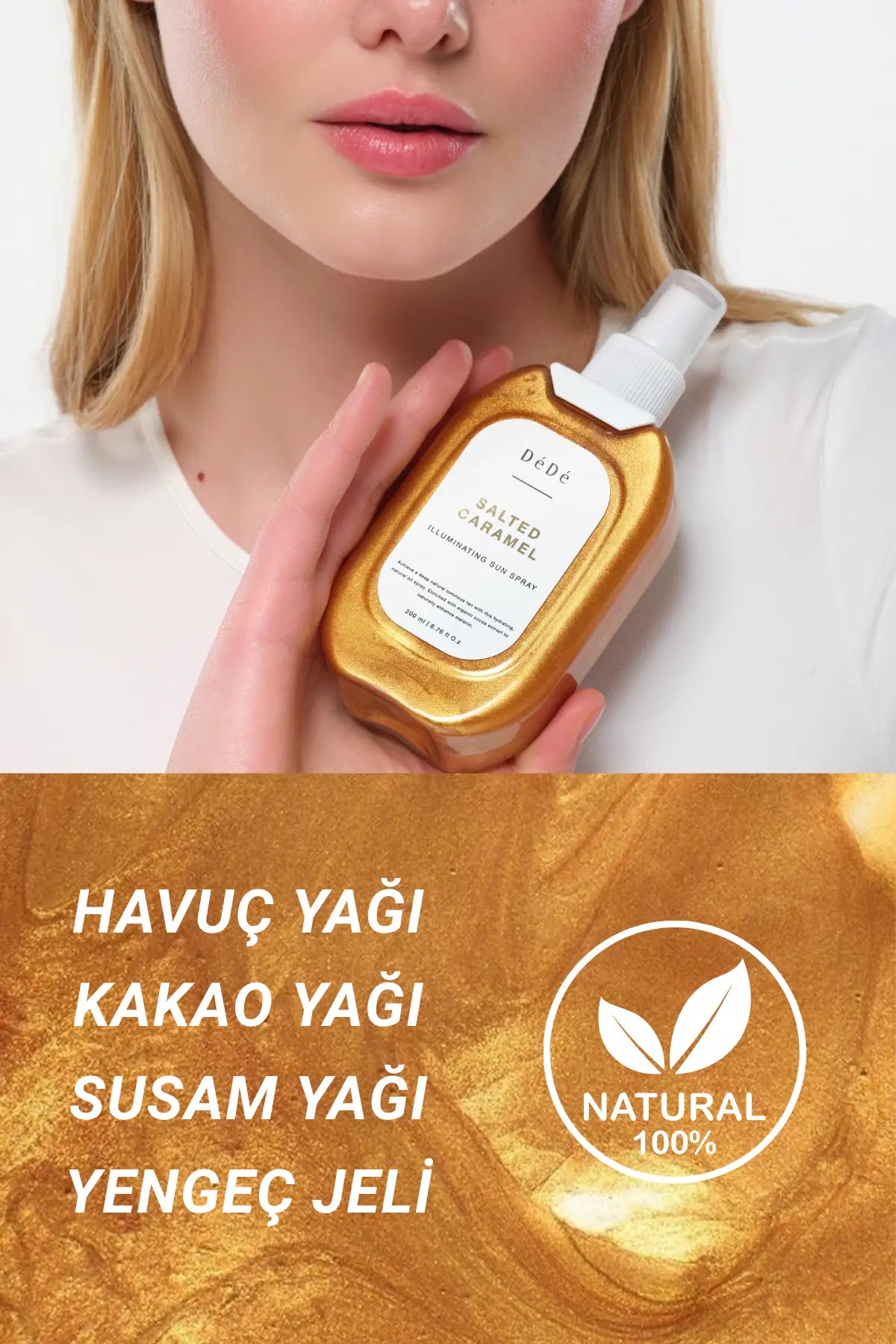 Çok Amaçlı  Işıltılı Yağ & Bronzlaştırıcı |  Salted Caramel