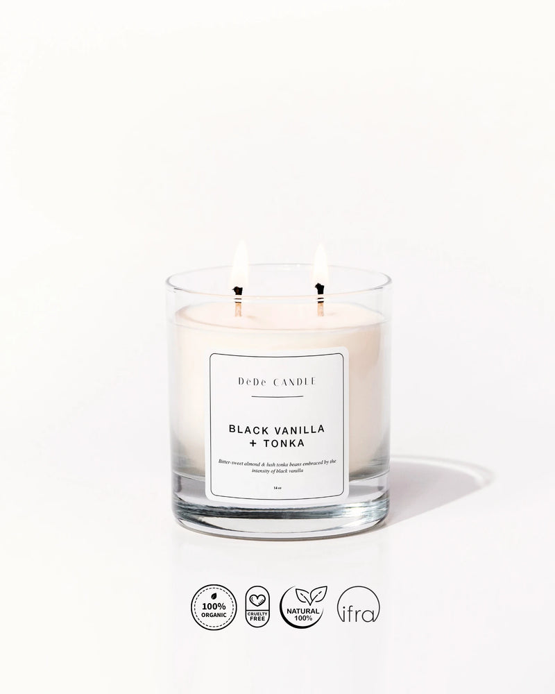 Black Vanilla + Tonka - Organik Soya Kokulu Mum | Fine & Artisanal Candle