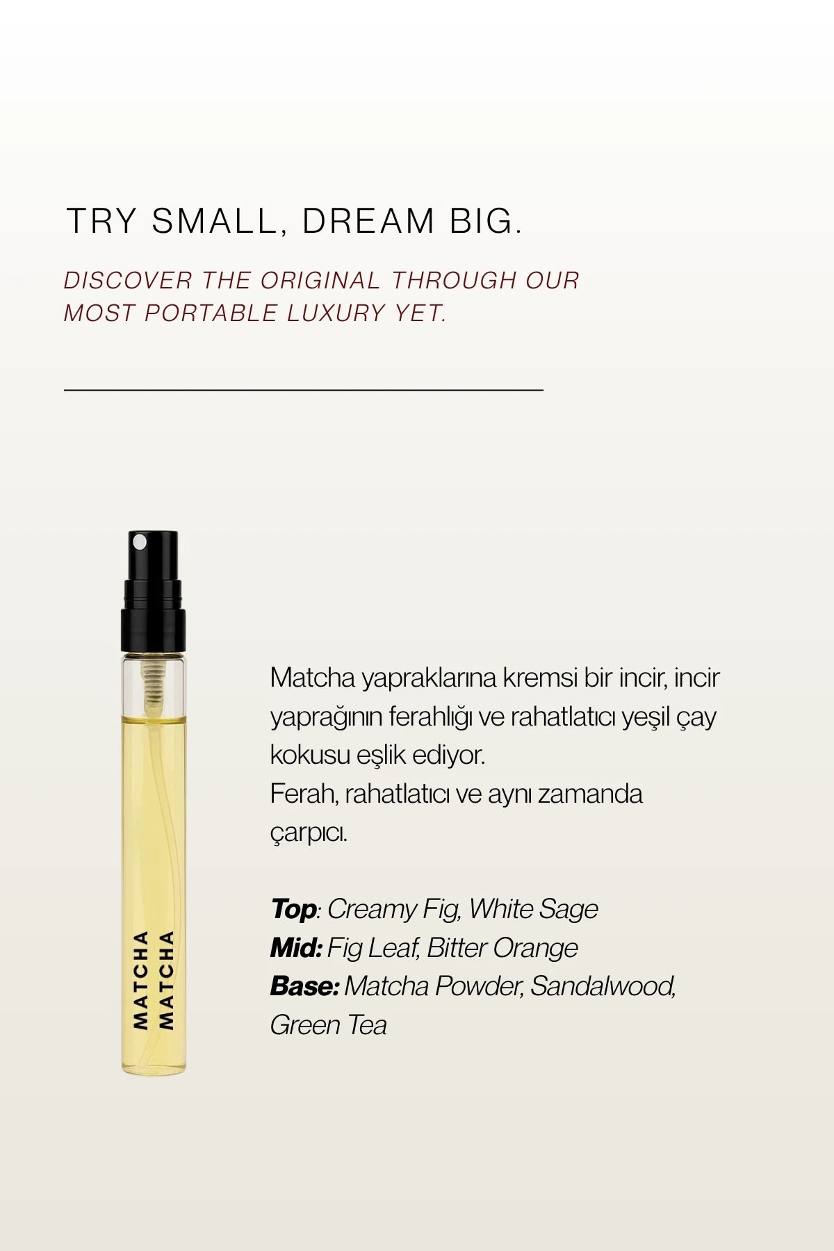 The Perfect Vanilla & Matcha Matcha  | Meyvemsi & Vanilyamsı Kokular Travel Size